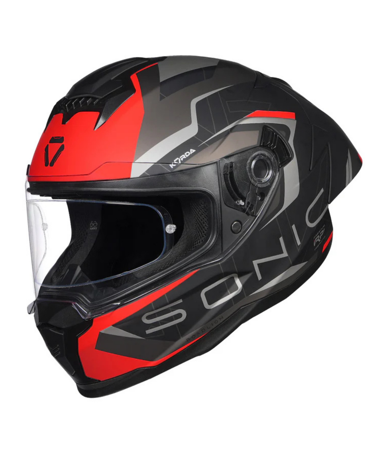 Korda Sonic GP Roadlion Helmet - Matt Black Red - Korda