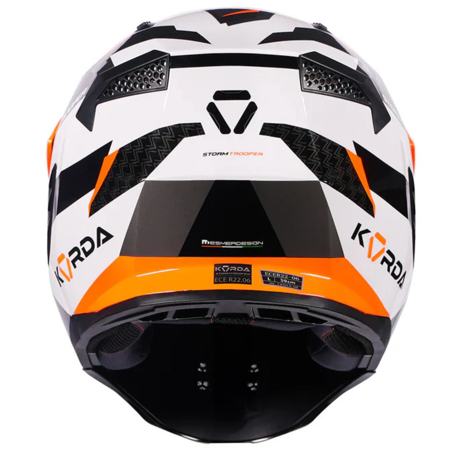 Korda Strom Trooper XOE Helmet - Gloss White Orange
