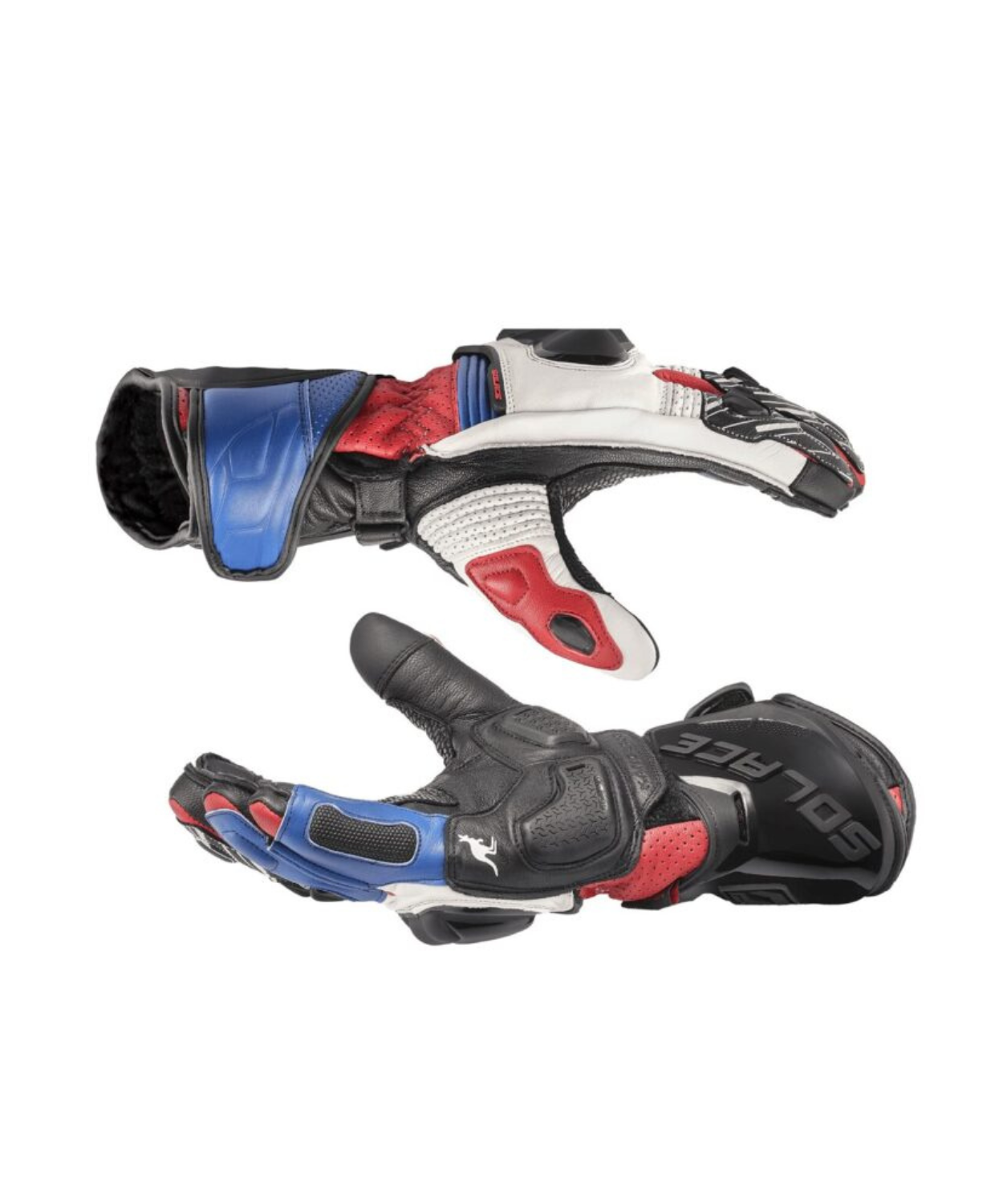 Solace Furious V3.0 CE Riding Gloves - Black White Blue