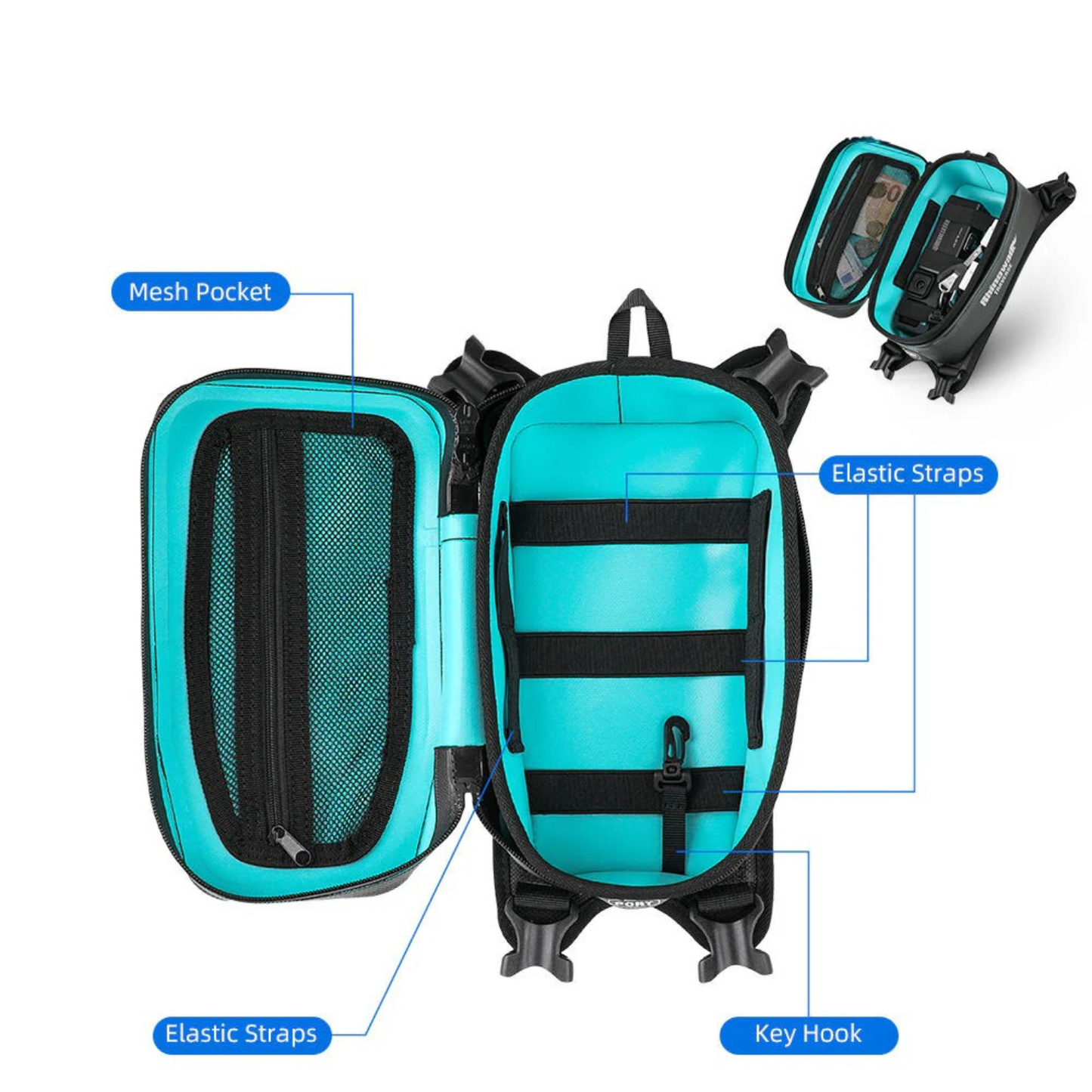 Rhinowalk Waterproof Fuel Tank Bag 2L - Black - MCY2601
