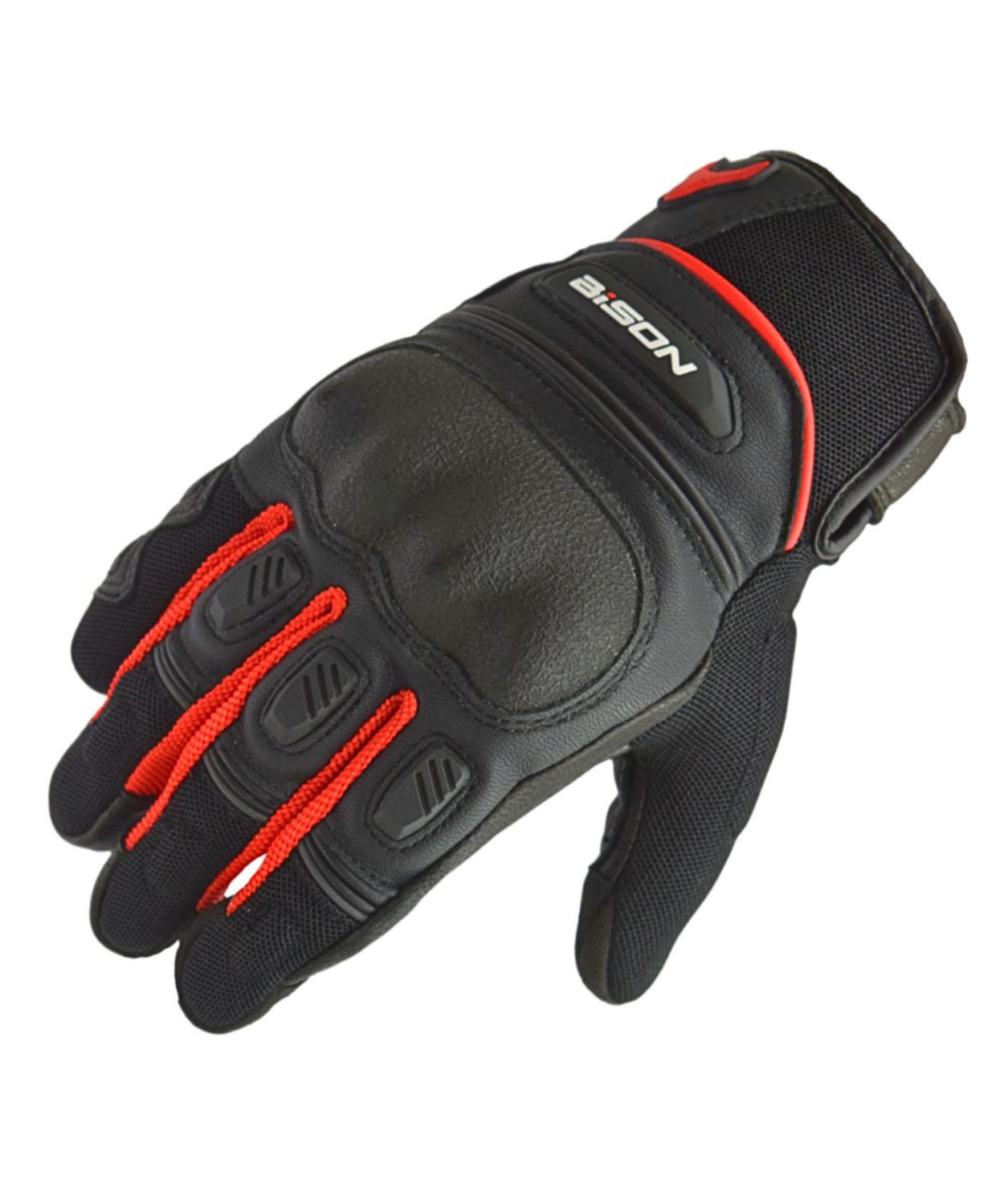 Bison ProGear Air Pro Riding Gloves - Black Red