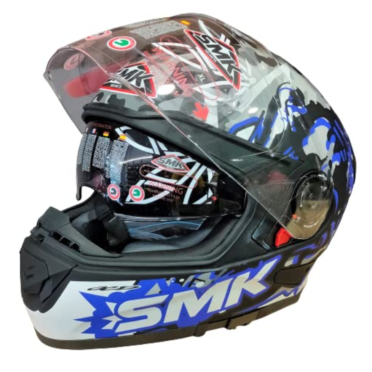 SMK Twister Attack Full Face Helmet MA256 Matt Blue Black - SMK