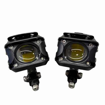 Moto Arch J03 60W Fog Light with Wireharness / Clamps / Wireless Switch - White Yellow