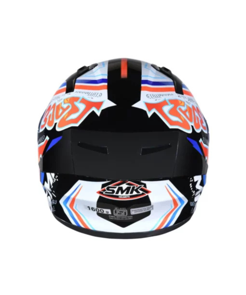 SMK Stellar Graffiti GL237 Blue Orange Helmet - SMK