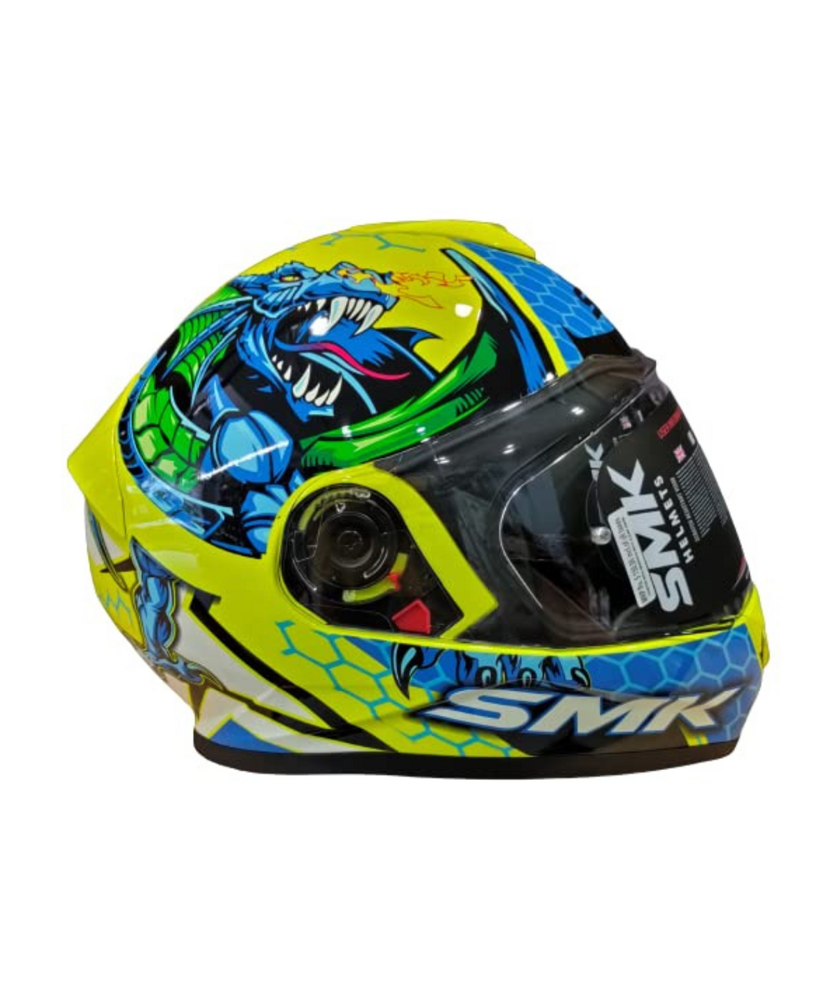 SMK Twister Dragon GL458 Green Blue Helmet - SMK