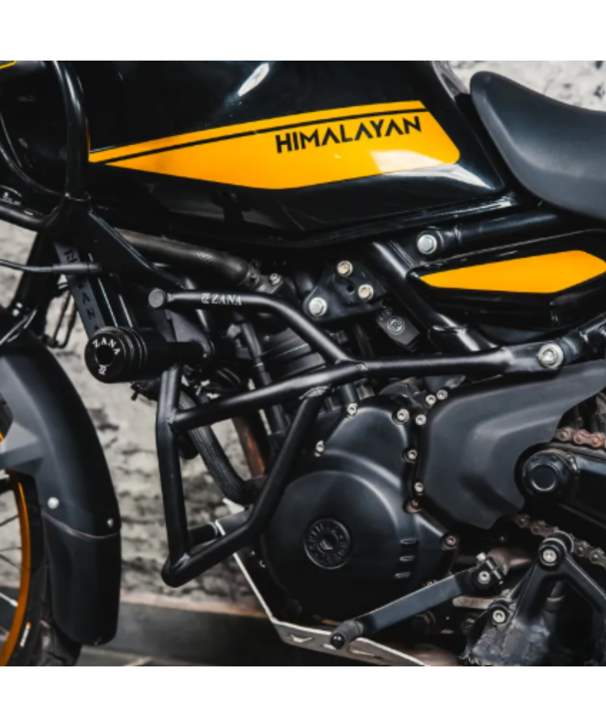 Zana Crash Guard for Himalayan 450 with Slider Black Texture Mild Steel Type-1 - ZI-8433