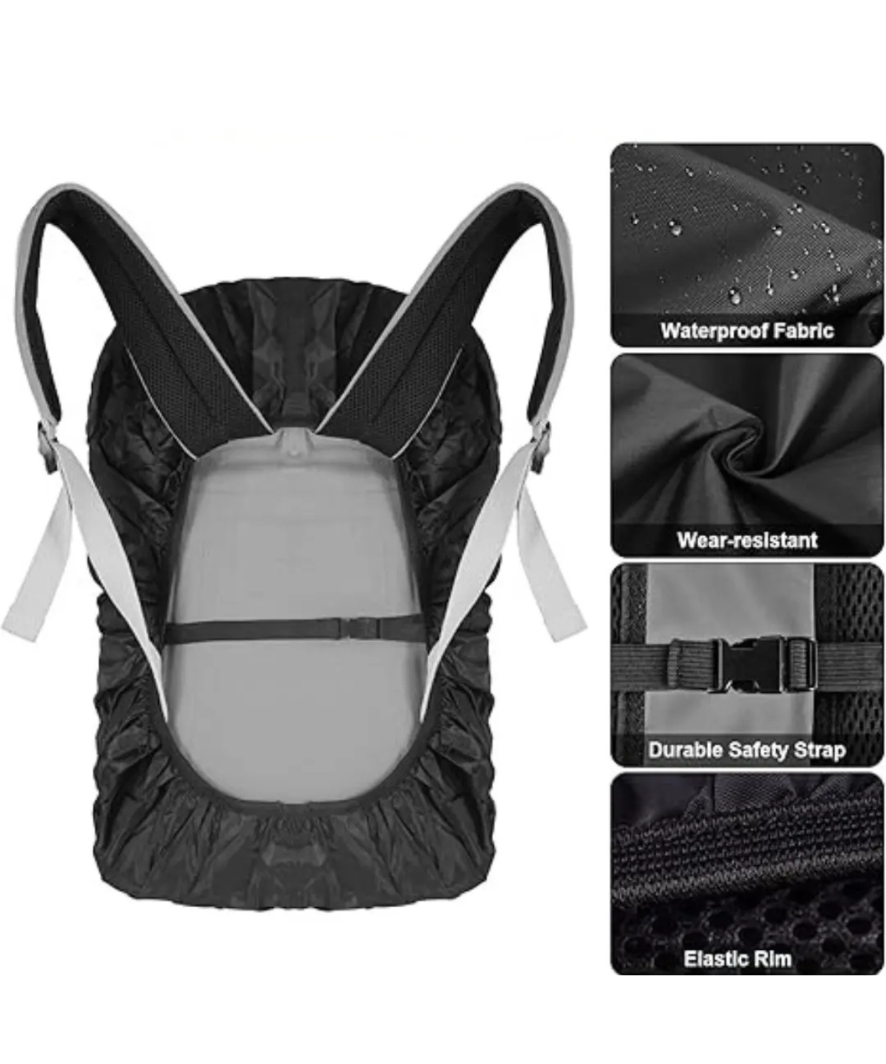 Revlox Waterproof Bagpack Cover - Black