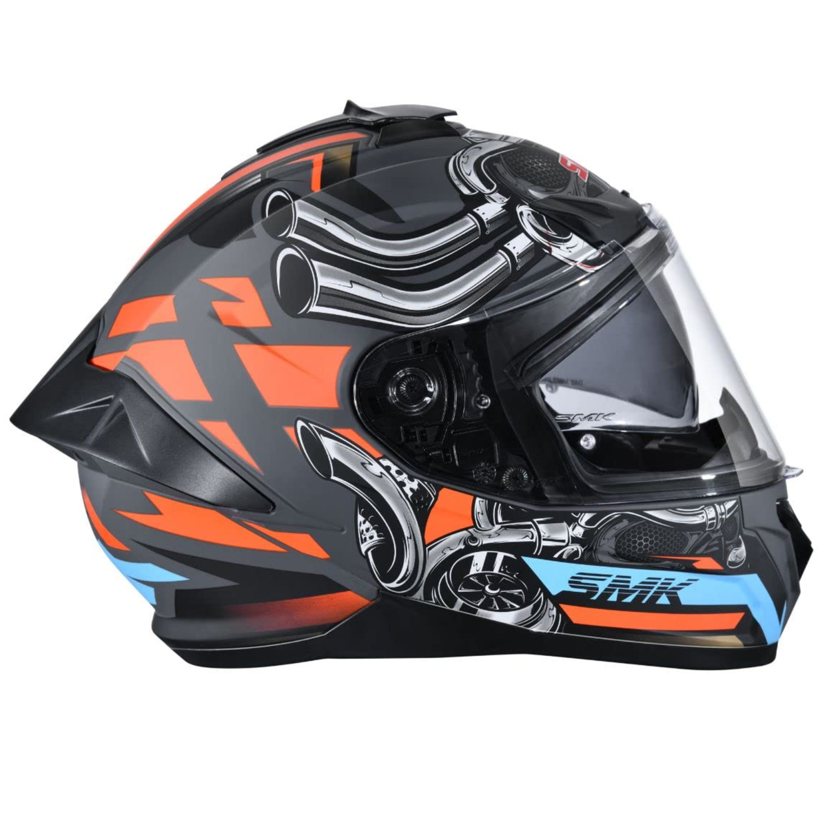 SMK Typhoon Motorhead MA676 Black Helmet - SMK