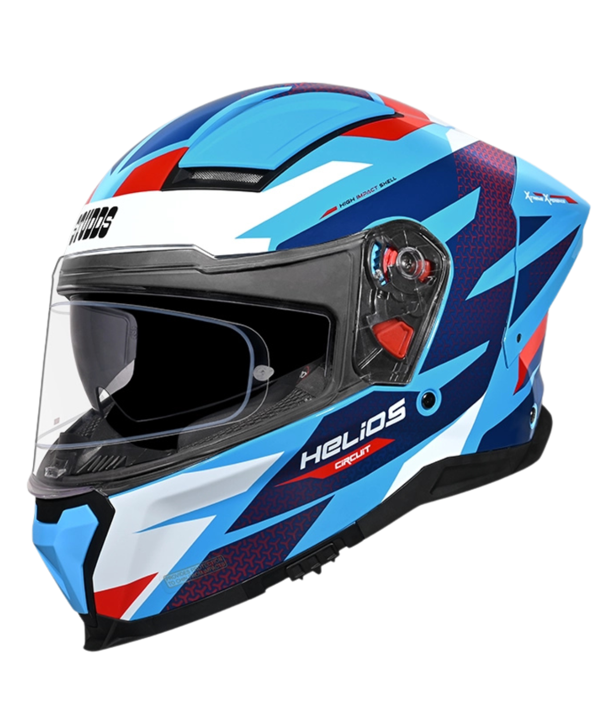 Studds Helios D2 Circuit Decor Graphics Helmet - Gloss Blue Red N2 - Studds