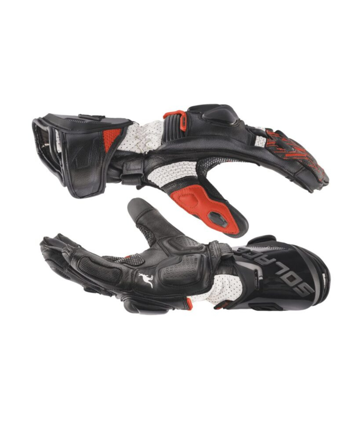 Solace Furious V3.0 CE Riding Gloves - Black White Red