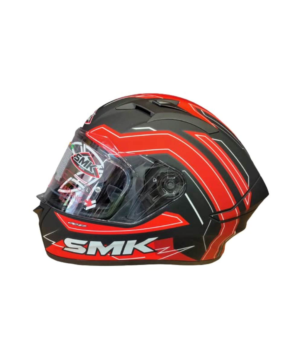 SMK Stellar Bolt Matt Black Red White (MA231) Helmet - SMK