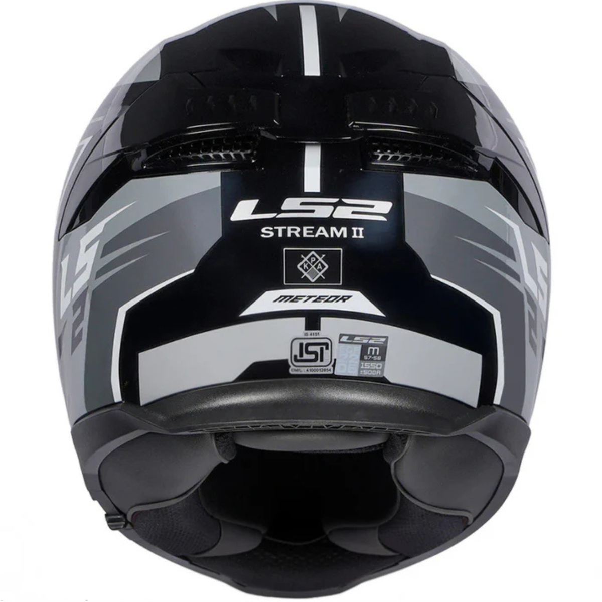 LS2 FF320 Stream II Meteor Full Face Helmet - Gloss Black Grey - LS2