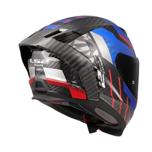 LS2 FF807 Dragon Carbon Trax  Helmet - Blue Red