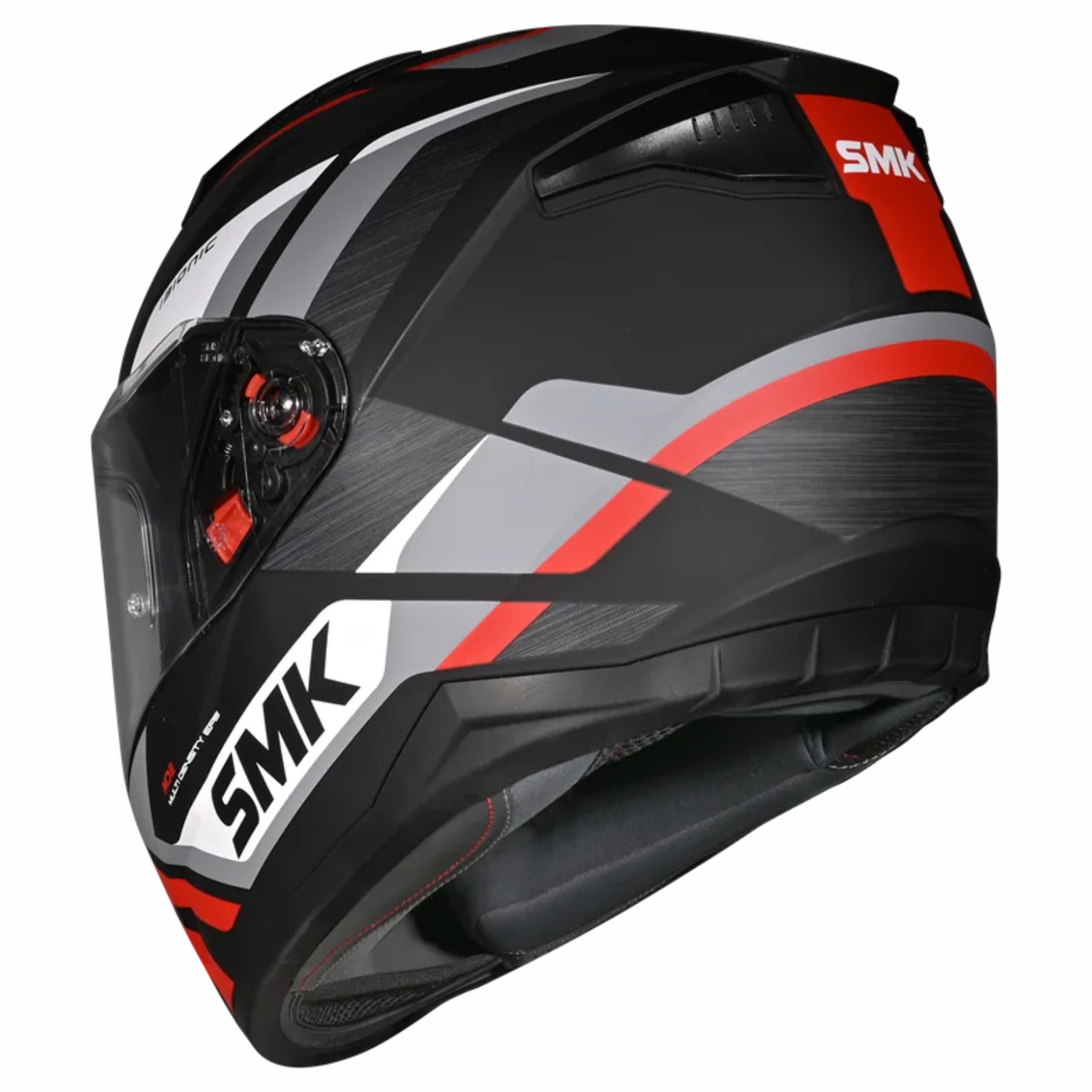 SMK Bionic Adult Kore MA263 Helmet - Matt Black Grey Red - SMK