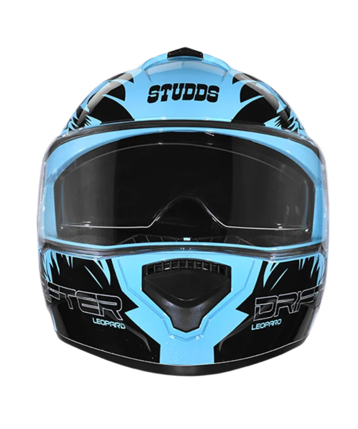 Studds Drifter D2 Leopard Decor Graphics Helmet - Gloss Blue Black N9 - Studds