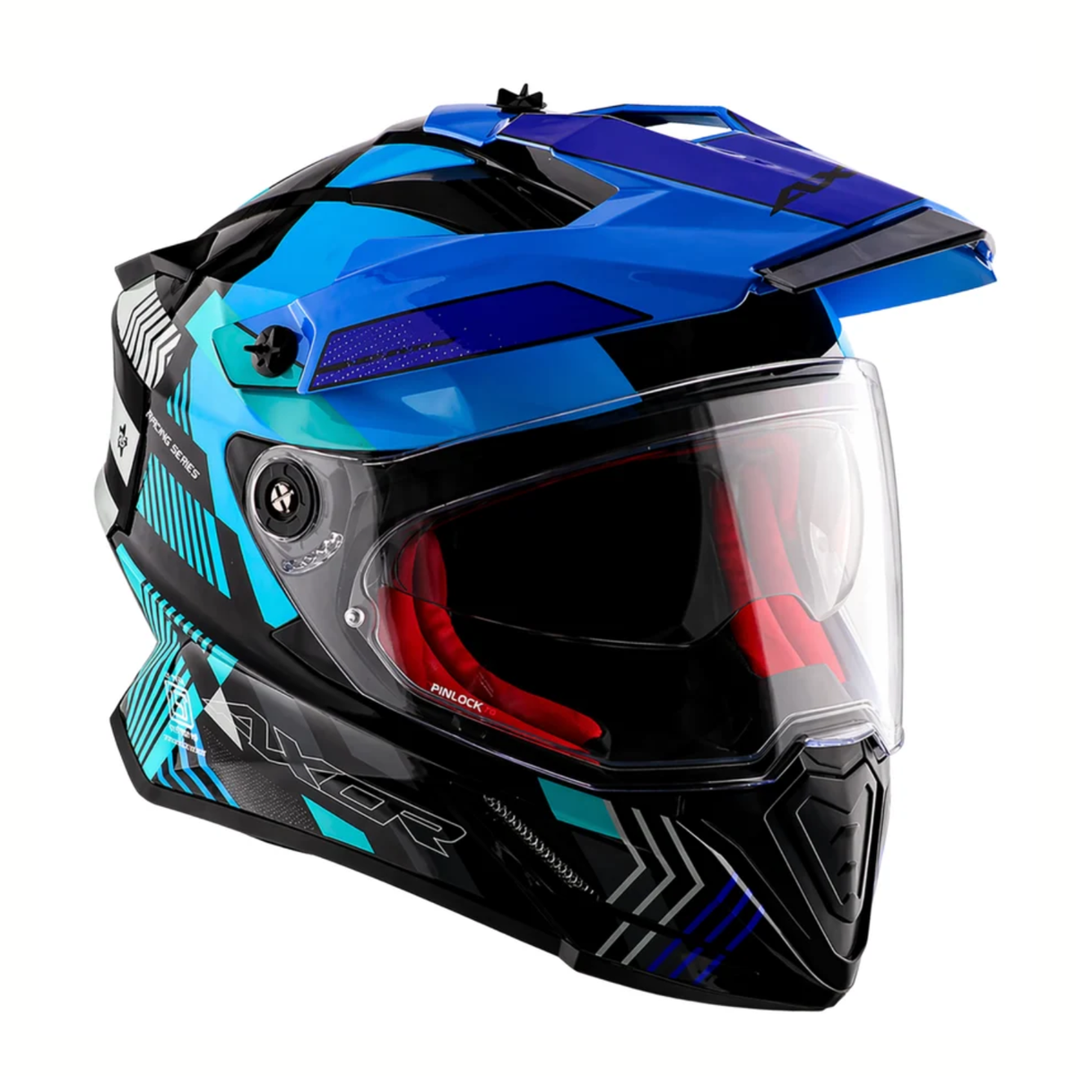 Axor X-Cross Dual Visor Gambling Helmet - Black Blue