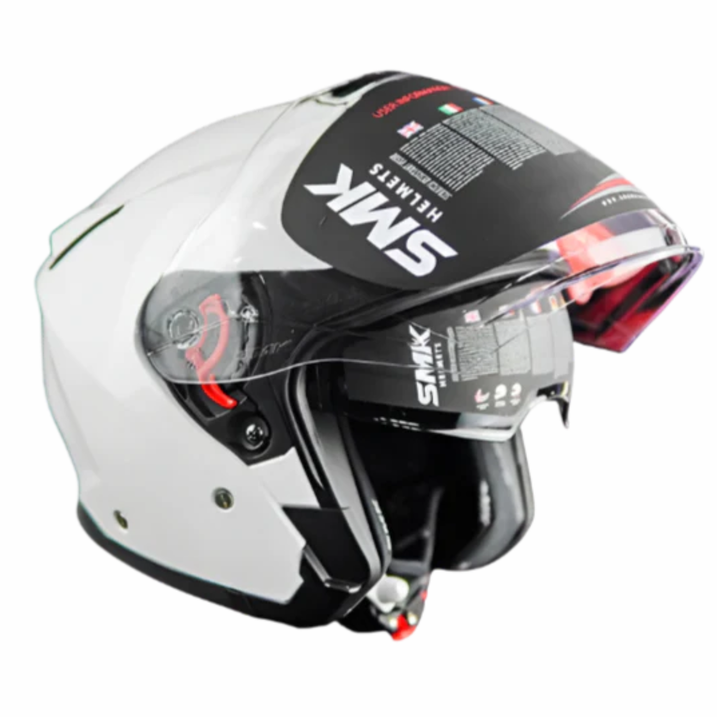 SMK GTJ GL100 Half Face Helmet - Solid Gloss White