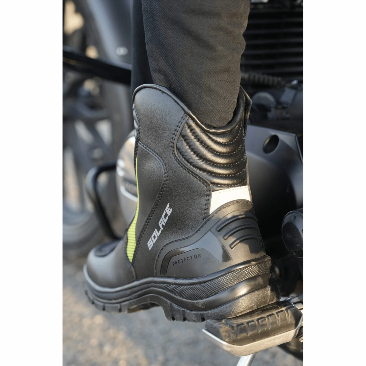 Solace Scout Motorcycle Boots - Black Neon - Solace