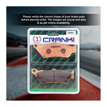 Crank1 Fully Sintered H2 Series Brake Pads for Benelli TRK 502 (2017 Onwards)