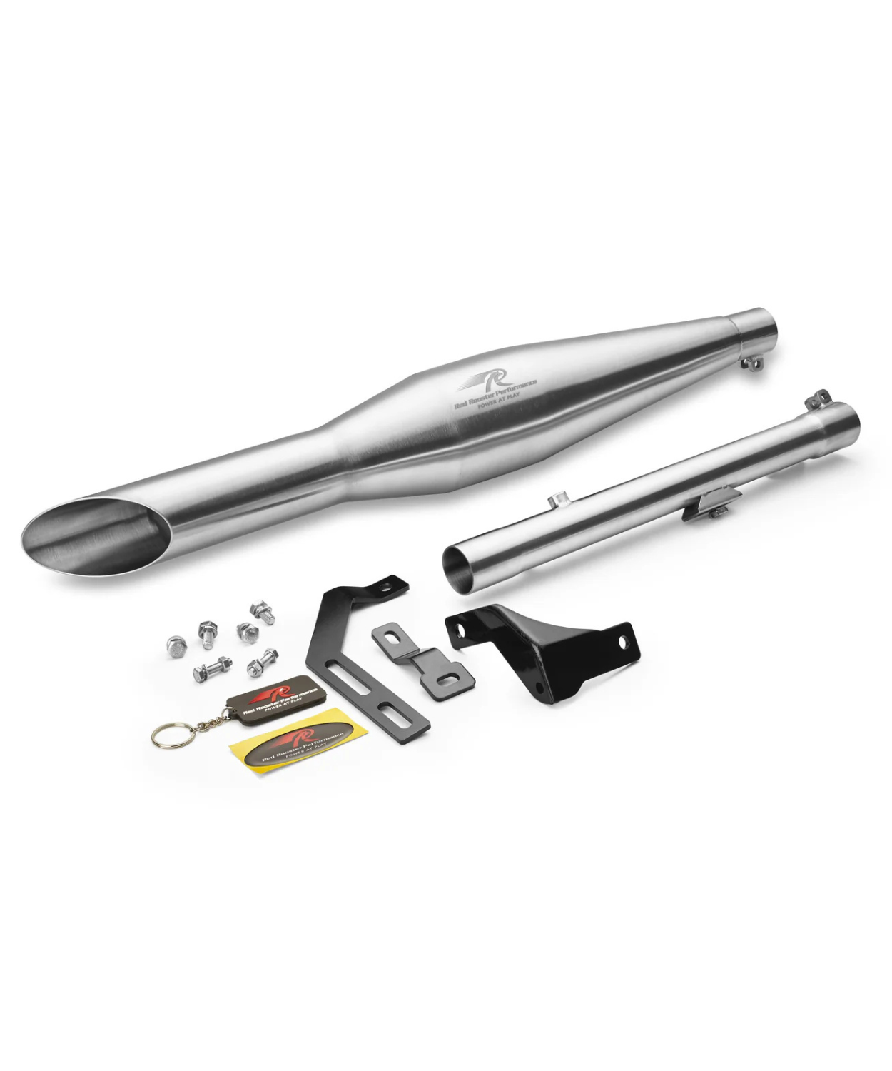 Red Rooster Performance Rumbler Ace Exhaust For Classic Reborn 350 / Meteor 350 / Goan Classic 350 /Bullet 350(2025) - Silver Matte