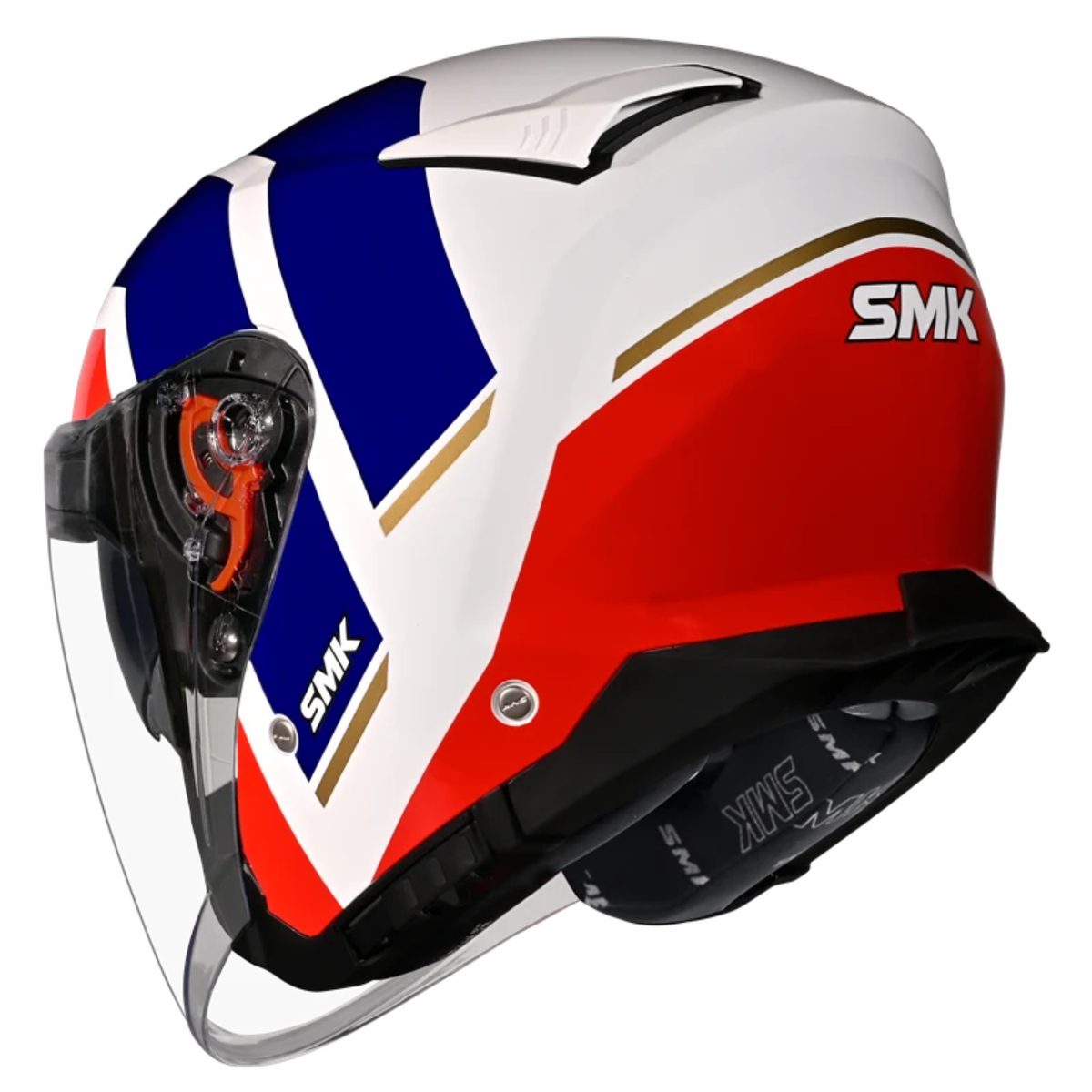 SMK GTJ Rover GRPS GL513 Half Face Helmet - Gloss Red Blue White - SMK