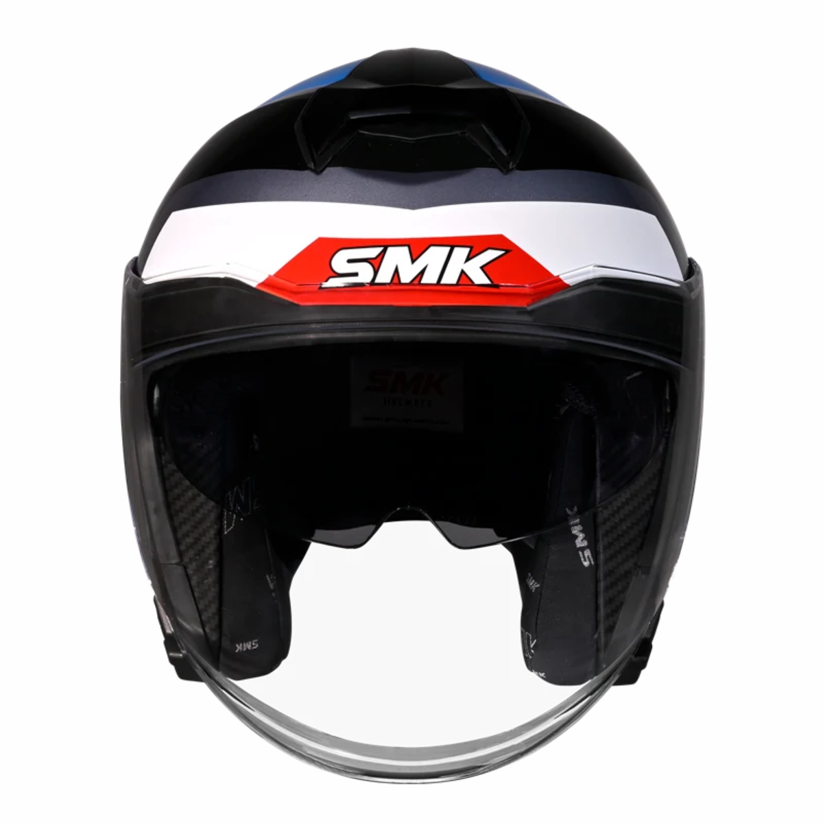 SMK GTJ Rover GRPS GL615 Half Face Helmet - Gloss Grey Blue White - SMK