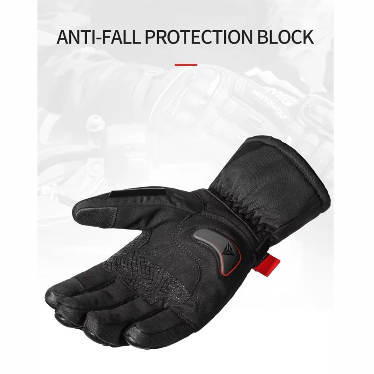 Motowolf Winter Motorcycle Gloves - MDL0318 - Black Red