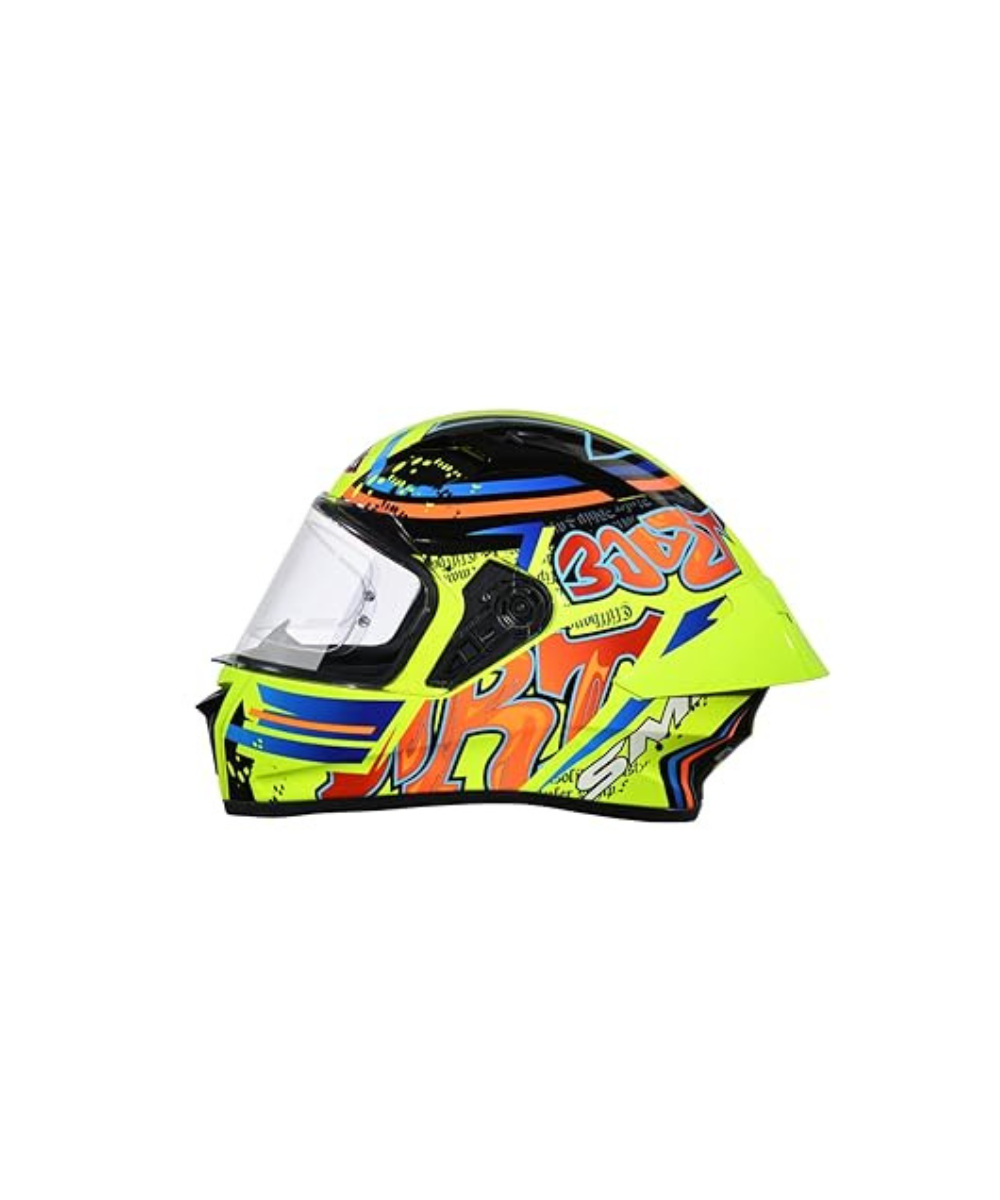 SMK Stellar Graffiti GL437 Yellow Black Helmet - SMK