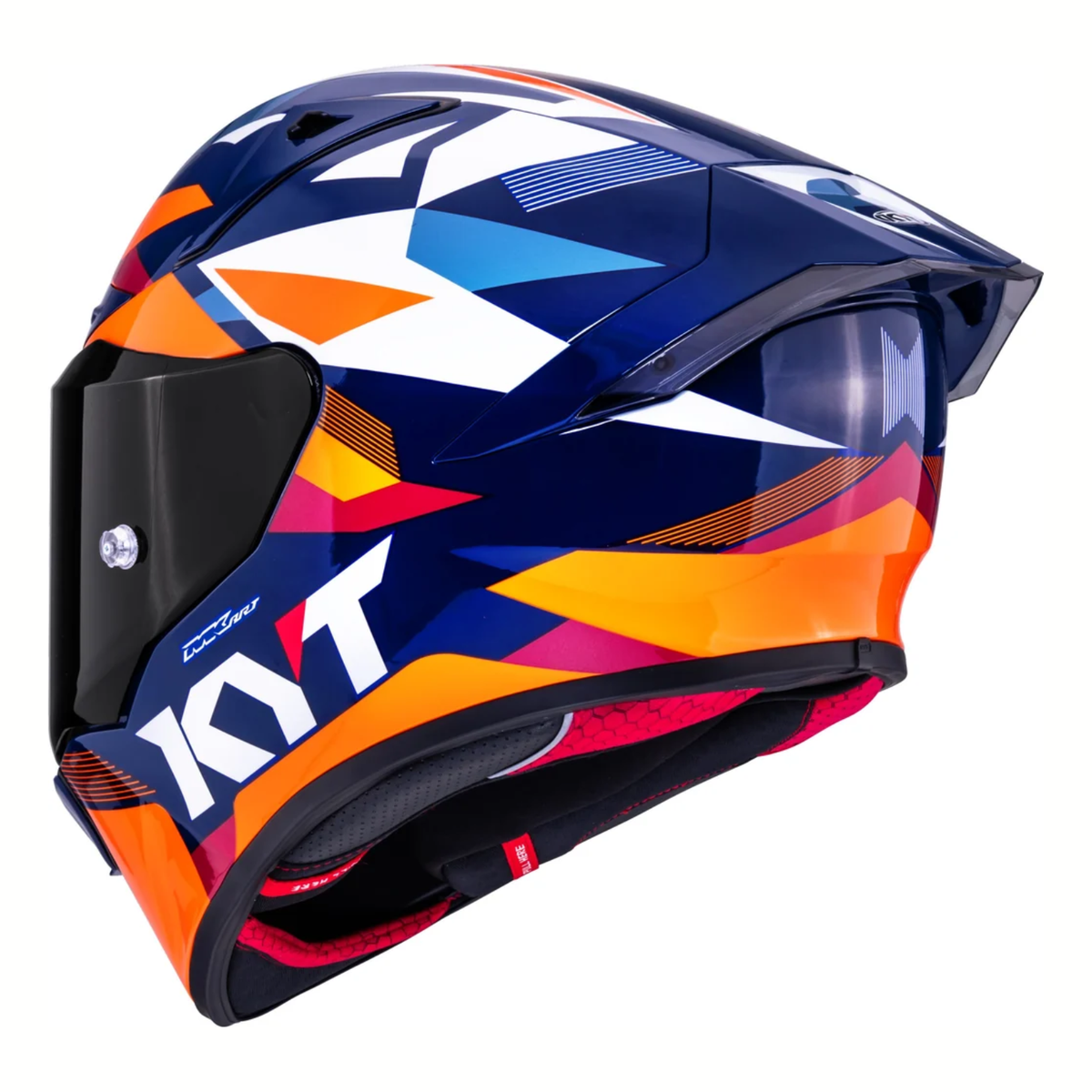 KYT R1R Diamond Carbon Fiber Helmet - Gloss Blue Orange - KYT Helmets