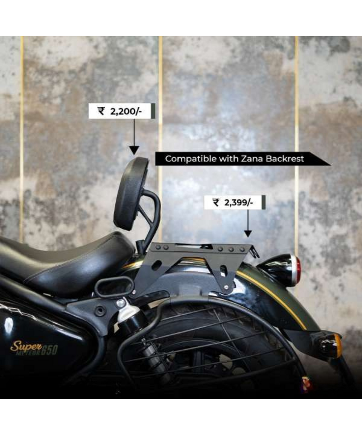 Zana Royal Enfield Super Meteor 650 Top Rack Sheet Metal Compatible with Backrest - ZI-8294 - Zana