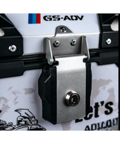 Zana Aluminium Top Box 45L with Back Rest Cushion for BMW 310 GS / BMW / BMW F900 GS/GSA  - Silver - ZI-TB-016