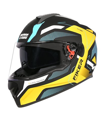 Studds Drifter D5 Fiker Decor Graphics Helmet - Matt Black Golden N12