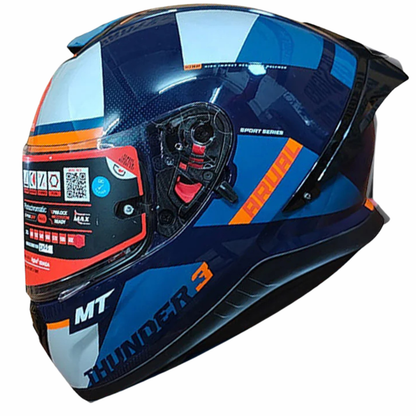 MT Thunder 3 SV Pro Arual C7 Helmet - Gloss Grey Blue Orange