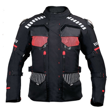 BBG Adventure Riding Jacket with Chest Guard and Thermal Liner - Black