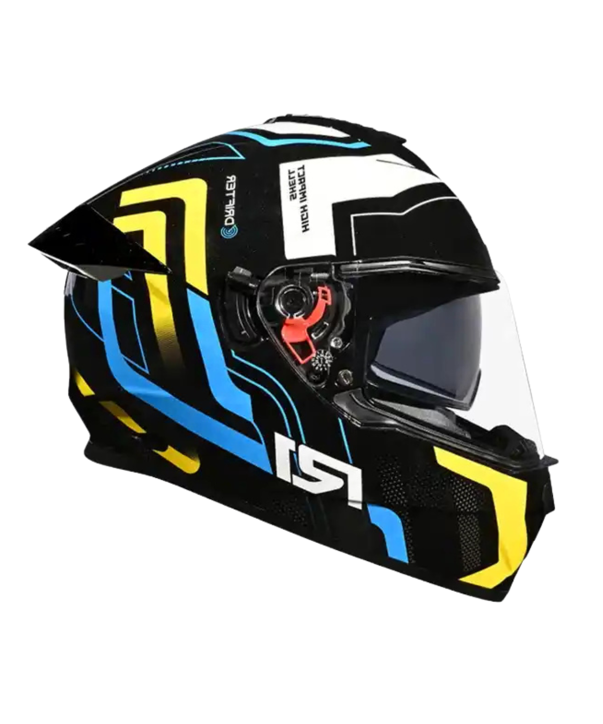 Studds Drifter D4 R1 Decor Graphics Helmet - Gloss Black Yellow White N6 - Studds