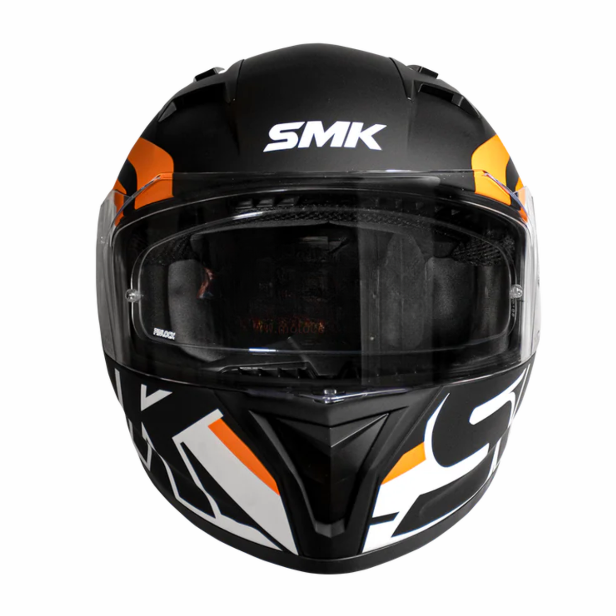 SMK Stellar Stage GL217 Gloss Black White Orange Helmet - SMK