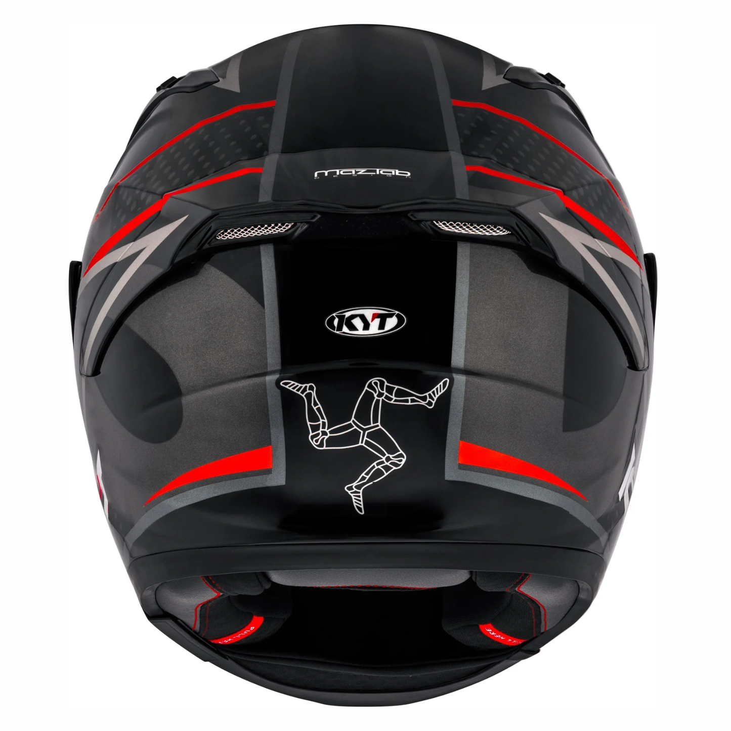 KYT Striker SV Davo Replica Helmet - Gloss Black Red Fluro