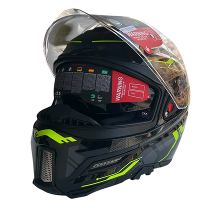SMK Agnar Tektron GRPS GL264 Full Face Helmet - Gloss Black Yellow