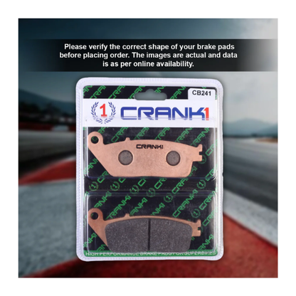 Crank1 Fully Sintered H2 Series Brake Pads for Triumph Bonneville T100 (2017 Onward)
