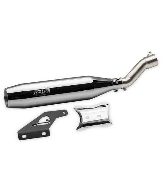Silver Stallion Triumph Blaze Speed 400 / T4 / Scrambler 400X / Scrambler 400XC Performance Exhaust Systems - Silver