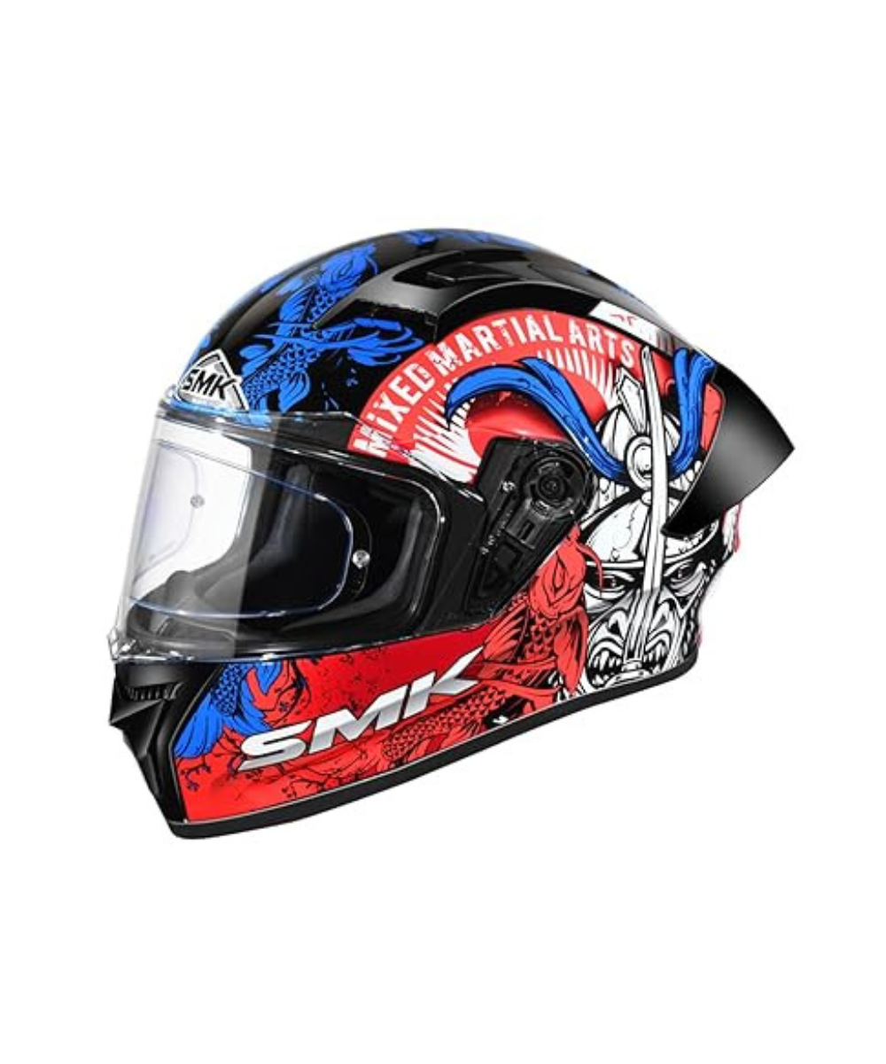 SMK Stellar Samurai Matt Black Grey Red Blue (MA253) Helmet - SMK