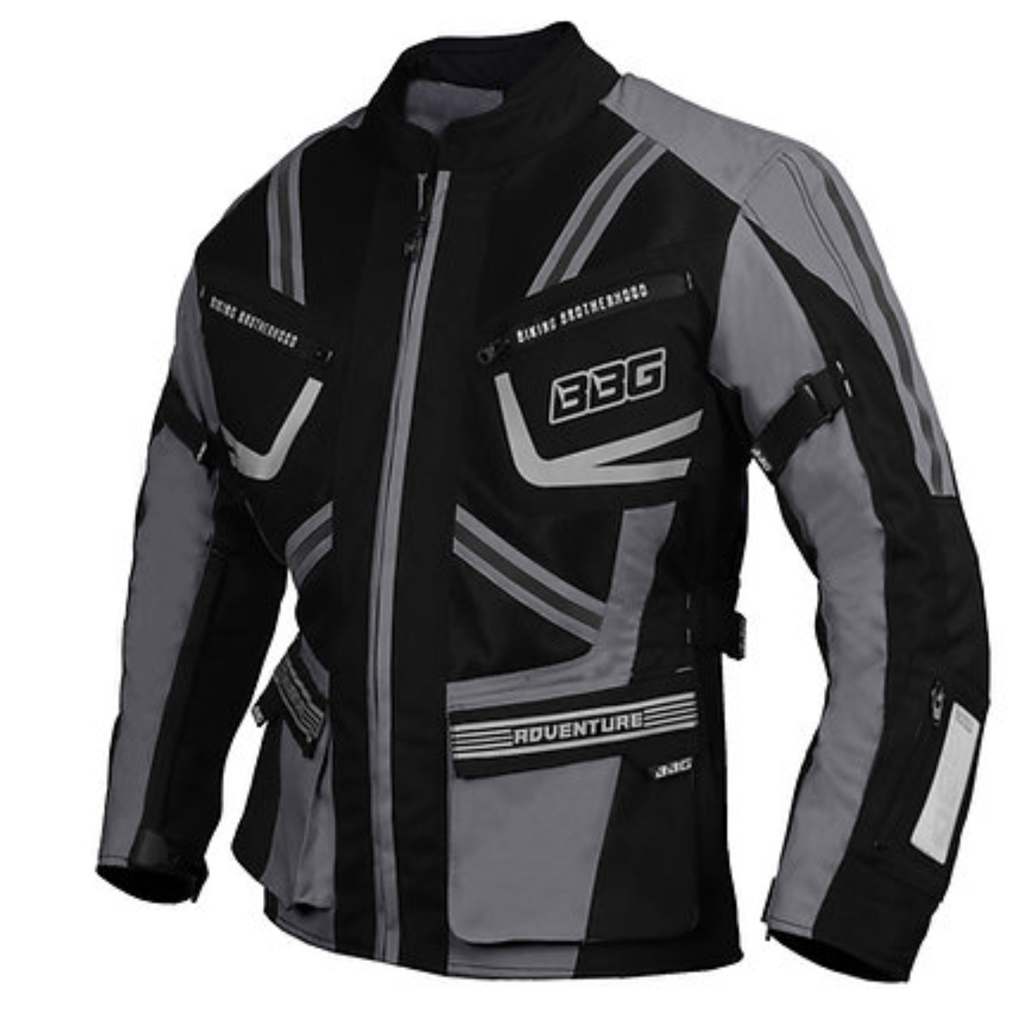 BBG Indiana Adventure Riding Jacket with Chest Guard and Thermal Liner - Grey