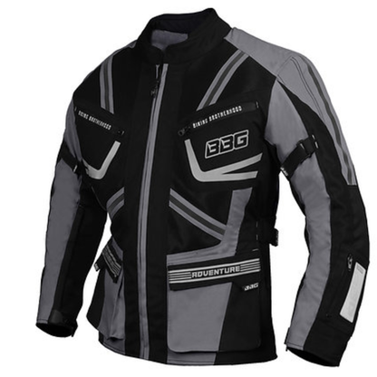 BBG Indiana Adventure Riding Jacket with Chest Guard and Thermal Liner - Grey