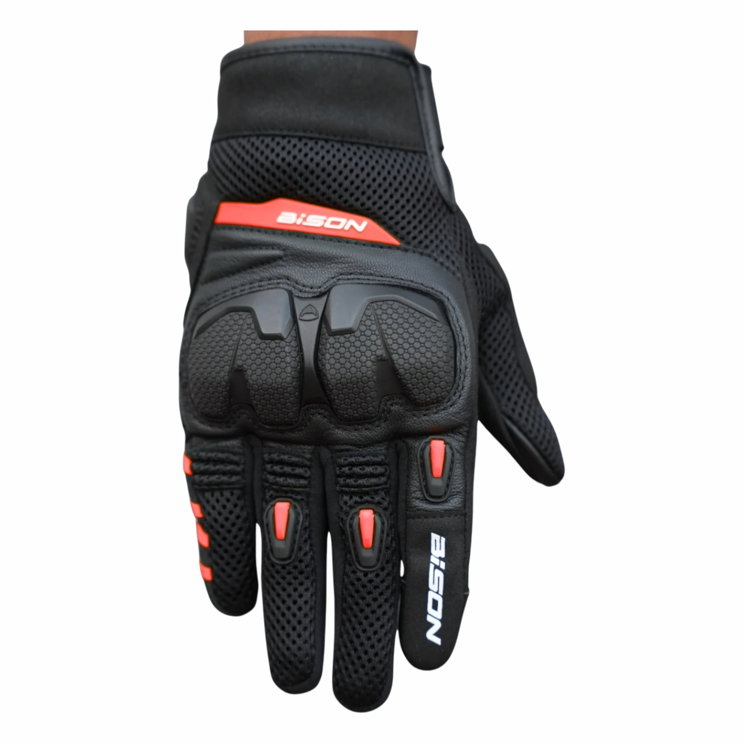 Bison ProGear Raptor Riding Gloves - Black Red