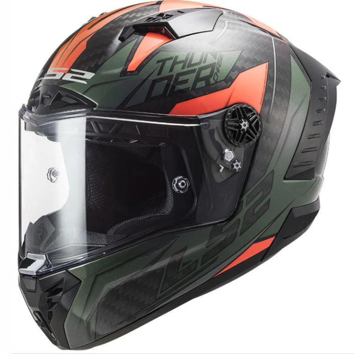 LS2 FF805 Thunder C Chase Helmet - Gloss Green Orange - LS2