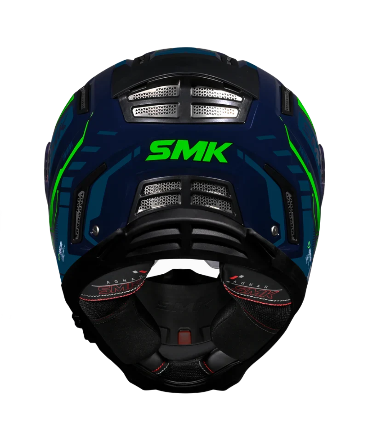 SMK Agnar Tektron GRPS MA558 Full Face Helmet - Matt Blue Green