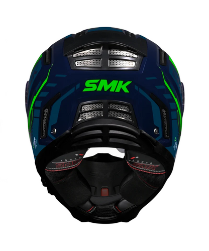 SMK Agnar Tektron GRPS MA558 Full Face Helmet - Matt Blue Green