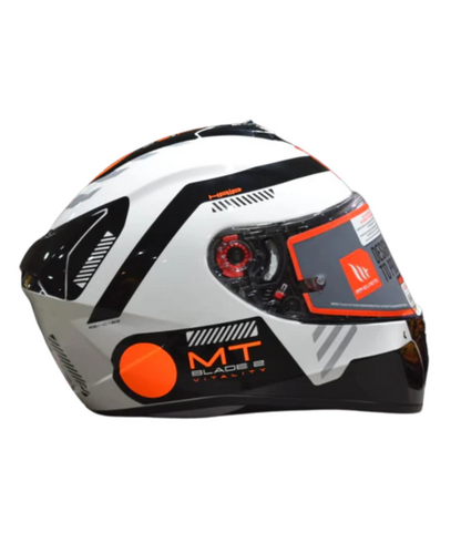 MT Blade 2 SV Vitality A4 Helmet - Gloss White Black Orange