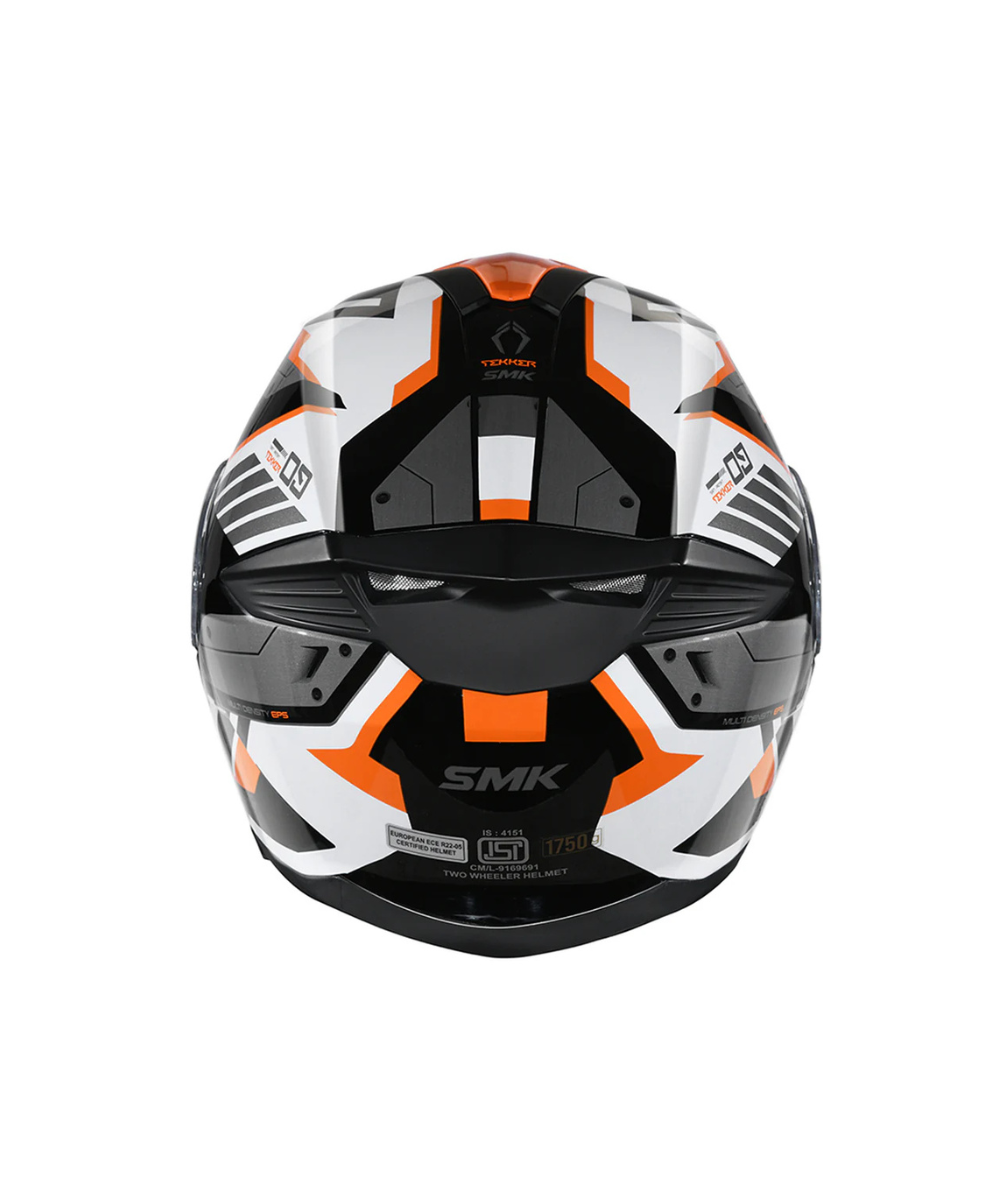 SMK Gullwing Tekker GL217 Gloss Black White Orange Helmet