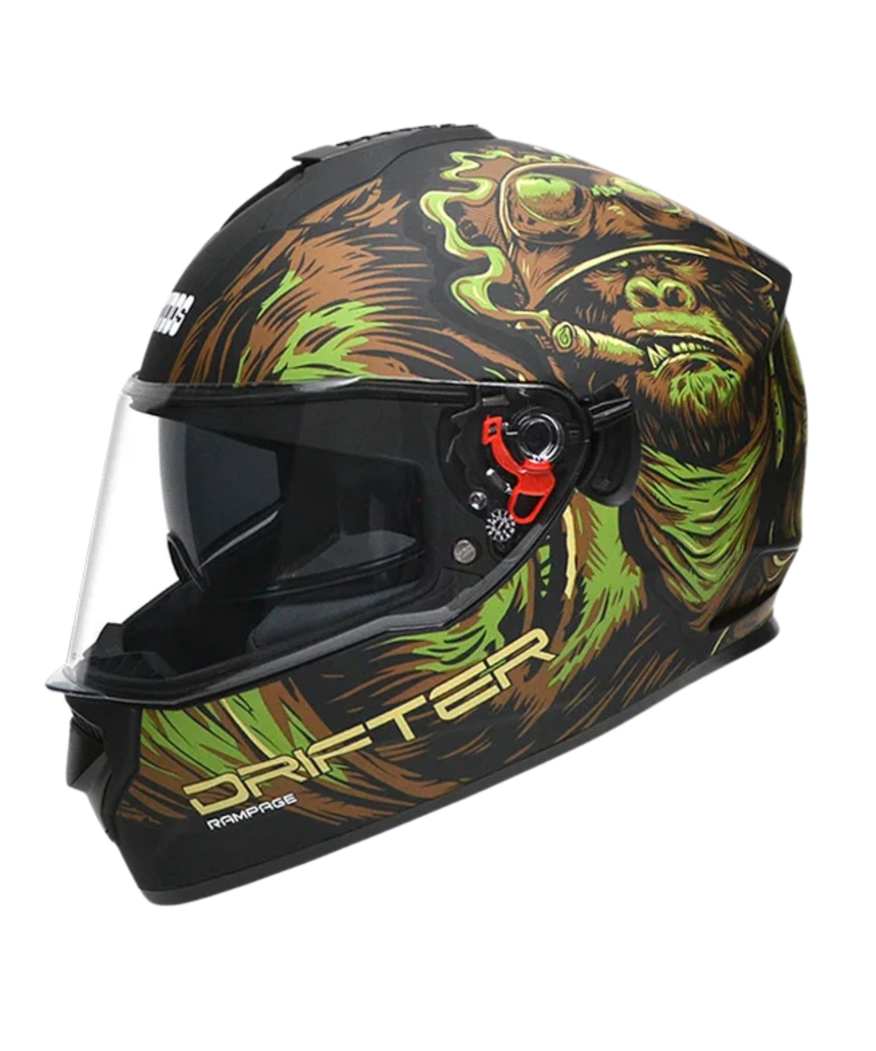 Studds Drifter D3 Rampage Decor Graphics Helmet - Matt Black Green N3